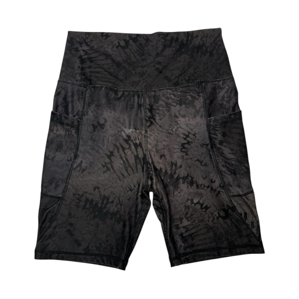 Scorpio Sol Tie Dye Black and Gray Soft and Stretchy High Waist Biker Shorts M